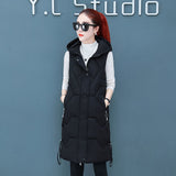 Women's down Cotton Vest Sleeveless Cotton Coat Jacket Hooded Top