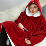 Oversized Hoodies Sweatshirt Women Winter Hoodies Fleece Giant TV Blanket With Sleeves Oversize Women Hoody Sweatshirts DROP