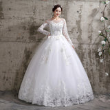 Wedding Dress  Birde Long Sleeve Ball Gown Luxury Lace Wedding Dresses Vestido De Noiva Robe De Mariee Plus Size