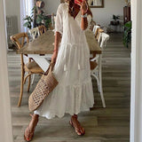 Sexy Women V Neck Party Dresses Vintage Printed Boho Long Dresses Elegant Flying Sleeve Fashion Sexy Slim Maxi Dress Mujer