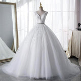 Wedding Dress Sexy V-neck Court Train Backless Dresses Classic A-line Princess Luxury Vestido De Noiva Plus Size