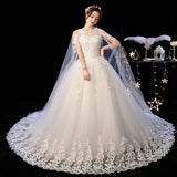 Wedding Dress  Elelgant Court Train Lace Embroidery Princess Vintage Wedding Dresse Plus Szie Wedding Gowns