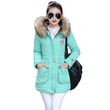 Long Parkas Female Womens Winter Jacket Coat Thick Cotton Warm Jacket Womens Outwear Parkas Plus Size Fur Coat