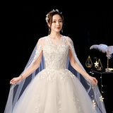 Wedding Dress  Elelgant Court Train Lace Embroidery Princess Vintage Wedding Dresse Plus Szie Wedding Gowns