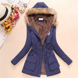 Long Parkas Female Womens Winter Jacket Coat Thick Cotton Warm Jacket Womens Outwear Parkas Plus Size Fur Coat