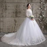 Wedding Dress  Birde Long Sleeve Ball Gown Luxury Lace Wedding Dresses Vestido De Noiva Robe De Mariee Plus Size