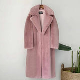 New Women Winter Warm Faux Fur Coat Thick Women Long Coat Turn Down Collar Women Warm Coat Casaco Feminino