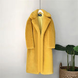 New Women Winter Warm Faux Fur Coat Thick Women Long Coat Turn Down Collar Women Warm Coat Casaco Feminino