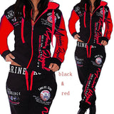 Women 2PCS Sportwear spring autumn Female Suit Fashion Hooded Joggers Women's Sports Suit Sets womens tracksuit set