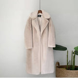 New Women Winter Warm Faux Fur Coat Thick Women Long Coat Turn Down Collar Women Warm Coat Casaco Feminino