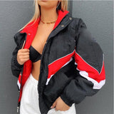 women's jacket spring  Printed zipper Long Sleeve vintage racing jacket Sport Style Woman bombers jacket ropa mujer