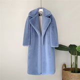 New Women Winter Warm Faux Fur Coat Thick Women Long Coat Turn Down Collar Women Warm Coat Casaco Feminino