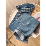 Jumpsuits Women Streetwear Denim Overalls Vintage Loose Casual Wide Leg Pants High Waist Strap Straight Jeans Trousers New