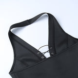 Women's Crop Top T-shirt Tie Back Halter Top Tee Punk Goth Y2K Clubwear Street Style Summer